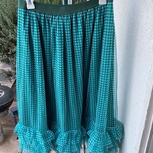 Green Anthropologie skirt